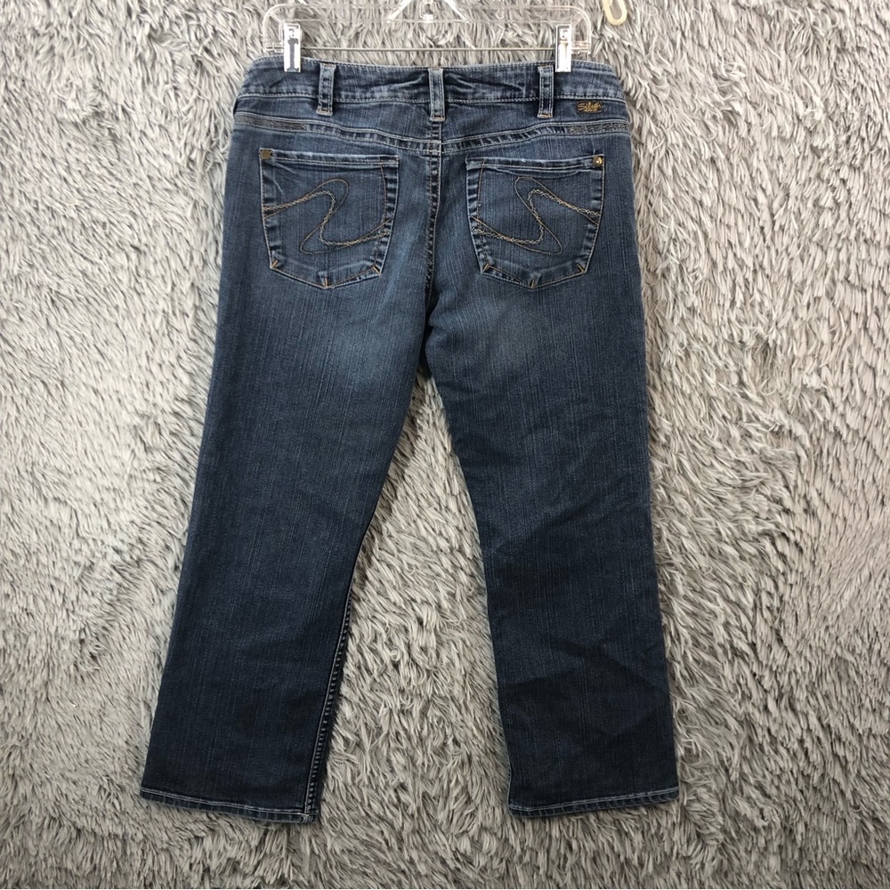 Silver Capri Jeans Santorini Womens Size 33 Denim Capris Jeans Blue